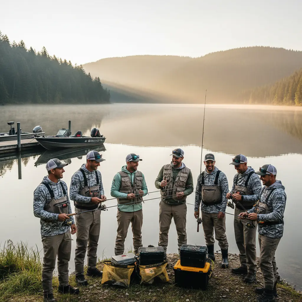 Anglers in gear